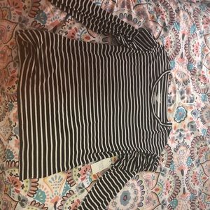 Black and white shirt.